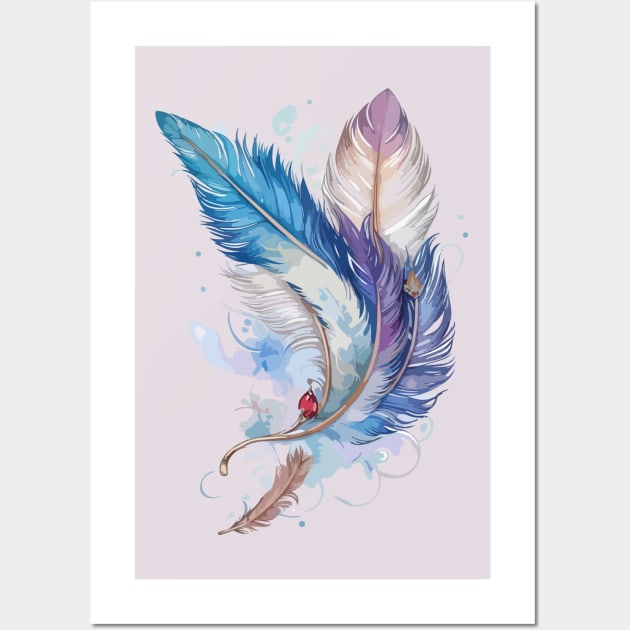 Bird Feathers Wall Art by CatCoconut-Art